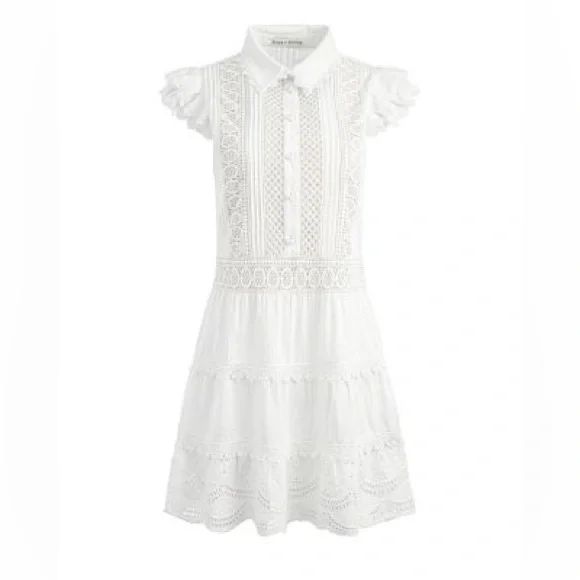 Alice and Olivia White Lace Dress
